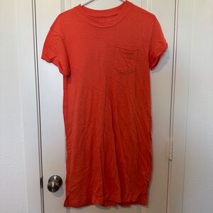 Casual Peach/Coral T-Shirt Dress